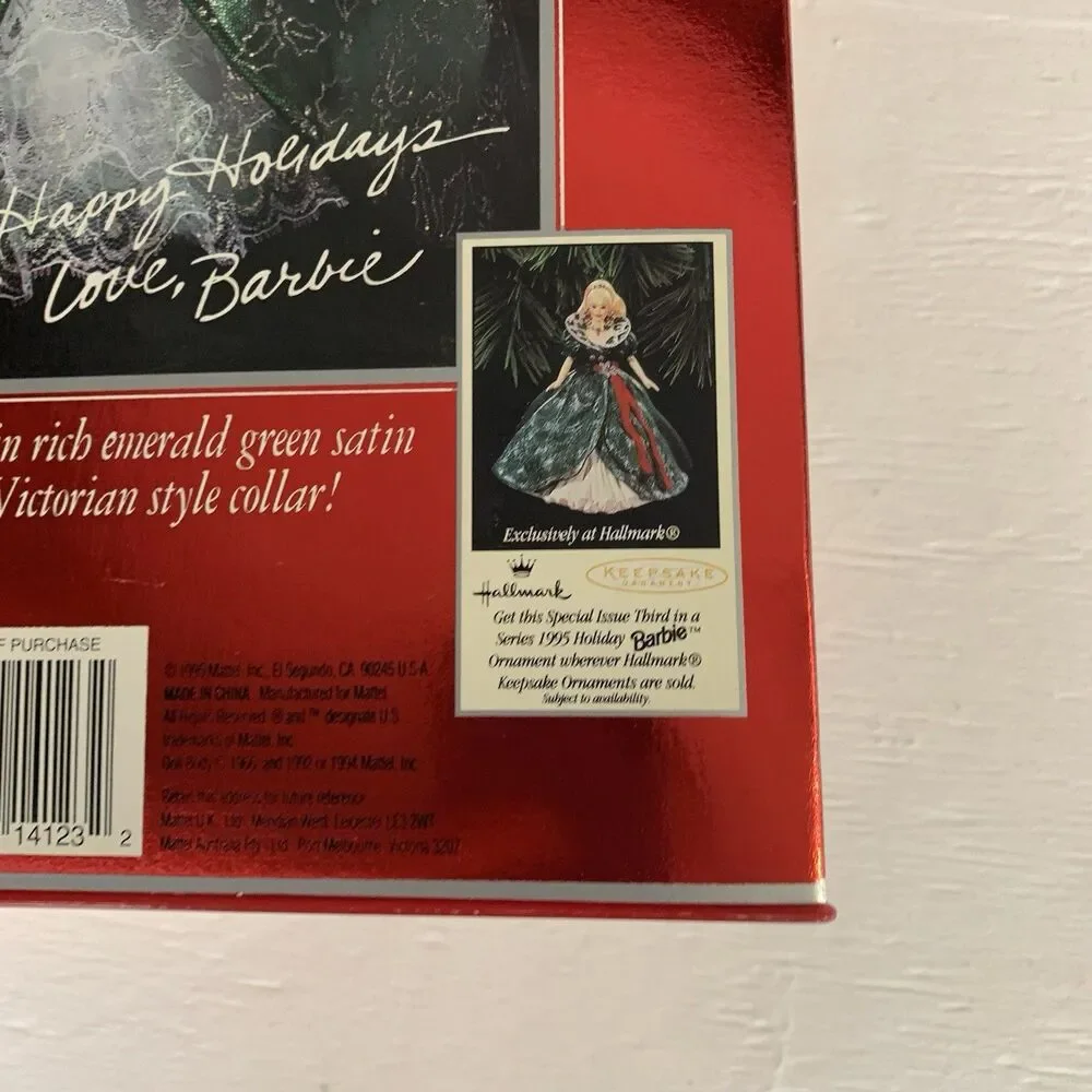 VTG Rare 1995 Vintage Holiday Barbie CIB SEALED Red Dress
